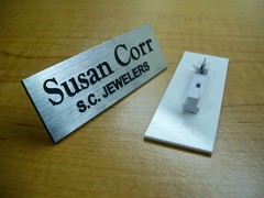 Custom Engraved 1×3 inch Name Tag with Magnetic or Pin Clasp – Any Color!