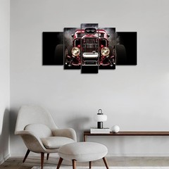 5 Pieces Retro Car Wall Art with Painting The Picture Vintage Motorcycle Prin…