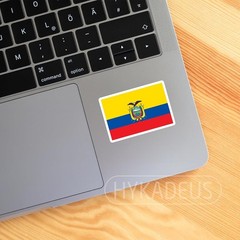 Versatile Ecuadorian Flag Vinyl Decals (3 Count) – Perfect for Laptops & Bottles
