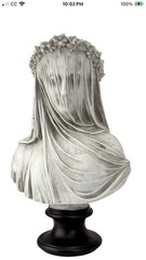 Design Toscano Draped Veil Bust Sculpture on Freestanding Base 14in Tall