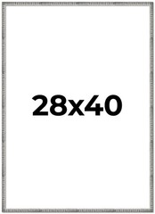 28×40 Frame Silver Grey Distressed Solid Wood Picture Frame | 0.75 Inch Moulding