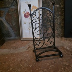 Black Wrought Iron Scrollwork Easel Stand Cookbook Art Picture Frame Holder MCM