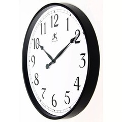Infinity Instruments Wall Clock 18″ Black Office Silent Movement Quartz Movement
