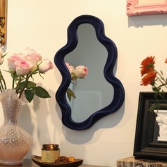 Irregular Wall Mirror Living Room Decor, Decorative Wavy Funky Mirrors with F…