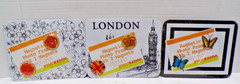Lot of 3 Magnetic Photo Frame W/2 Magnets Floral, London, Square 7.5″W x 6″H