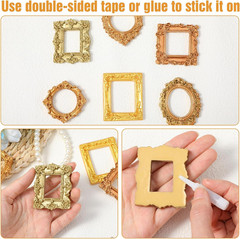 10Pcs Vintage Mini Picture Frames, Small Resin Picture Frames Gold Antique Style