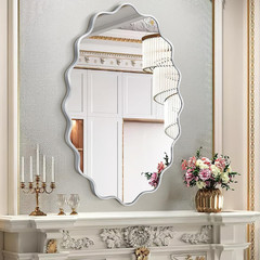 Dorlicecass Oval Wavy Mirror – Irregular Wall Mirror 22″x30″ Black Asymmetrical