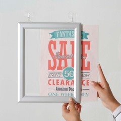 Double Sided Slide In Picture Photo Frame Silver Aluminum (11×17-22×28-24×36)
