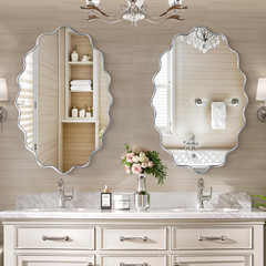Dorlicecass Oval Wavy Mirror – Irregular Wall Mirror 22″x30″ Black Asymmetrical