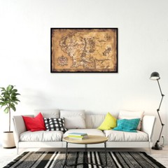 The Lord Of The Rings / The Hobbit – Movie Poster (Dark Map Of Middle Earth)