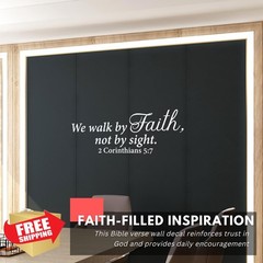 My Vinyl Story Black 28×10 Walk by Faith Decal