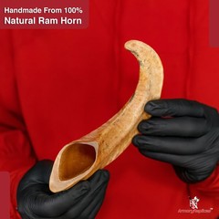 Natural Ram Horn Paperweight, Decorative Home Décor, 10-12 Inches – Novelty Gift