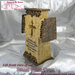 Small TABLE CROSS with YOUR CHOICE of BIBLE QUOTES! – NEW!