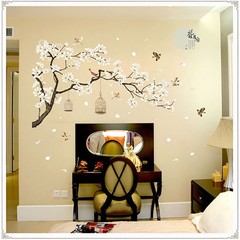 Large White Flower Wall Stickers, 50″x74″ Removable DIY Romantic Cherry Blossom