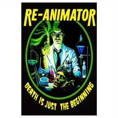 1pc Frameless Re-Animator Horror Movie Canvas Poster – Tin Metal Signs 12×18 In