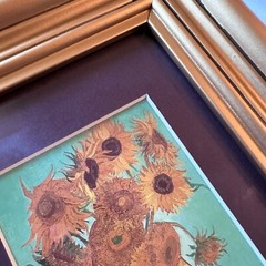 VAN GOGH – sunflowers art print – gold colored 8 x 10 frame – home wall art