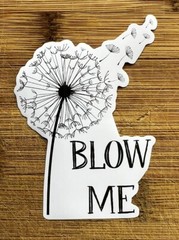 Blow Me Dandelion 4 Inch Vinyl Sticker Sarcastic Funny Meme