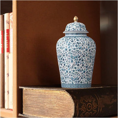 Blue Flowers Urn Adult Ashes – 11.6 Inches 200 Lb Ceramics Decorative Memorial L