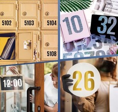 Large 4-inch number decals, 5 sheets of self-adhesive house number stickers