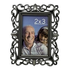 Green Tree Gallery Pewter Style Ornate Scroll Frame 2×3 Photo Vintage 2008