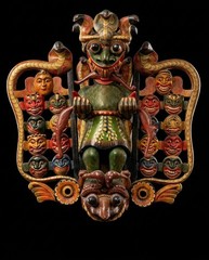 Unique Handcrafted 42 in Wooden Demon Devil Mask from Sri Lanka | Traditional