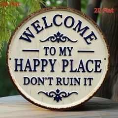 This Is My Happy Place Don’t F It Up Metal Sign Vintage Sign for Home & Garden