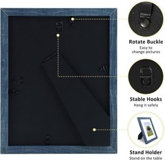 Versatile Blue 8×10 Frame with Removable Mat for Vertical or Horizontal Display