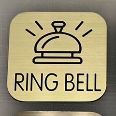 Engraved 2×2 RING BELL Doorbell Counter Sign Tag Plate Plaque 4 Brushed Colors