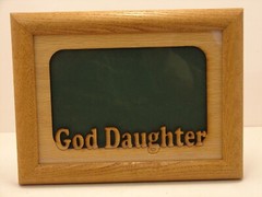 God Daughter 5×7 wood insert in a wood frame, NOS, holds a 4×6 photo