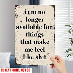 Vintage Metal Tin Sign Self-Care Funny Sarcastic Aluminum Sign 8×12