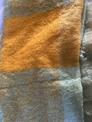 Donegal Design Throw Blanket Scarf Mohair Wool Handwoven Ireland Yellow Green