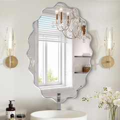 Dorlicecass Oval Wavy Mirror – Irregular Wall Mirror 22″x30″ Black Asymmetrical