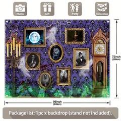 2D Flat, 1pc Gothic Victorian Horror Wall Tapestry – Purple Black Golden Victori