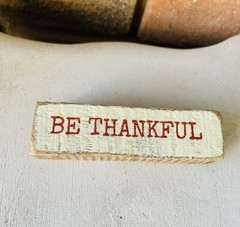 Be Thankful Mini Distressed Block NEW