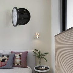 Black Wall Mounted Plastic Clock with Hidden Storage Door – Interior Compartment