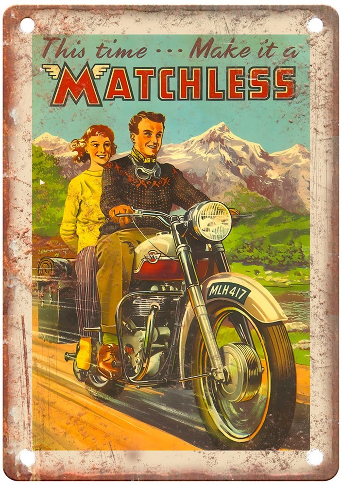 Vintage Motorcycle Poster Retro Look Aluminum Metal Sign 8×12 Plaque