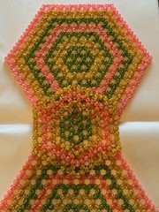Retro Decor 60’s 70’s Boho Beaded Dolly Set of 3 Pink, Amber & Green Large/Small