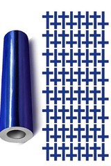 Cross Stickers Chrome Blue 1″ Religious Envelope Seals Church DC31
