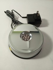 Display Base Rotating With Colored Lights LED Glass Crystal 4 In AC Plug Tested