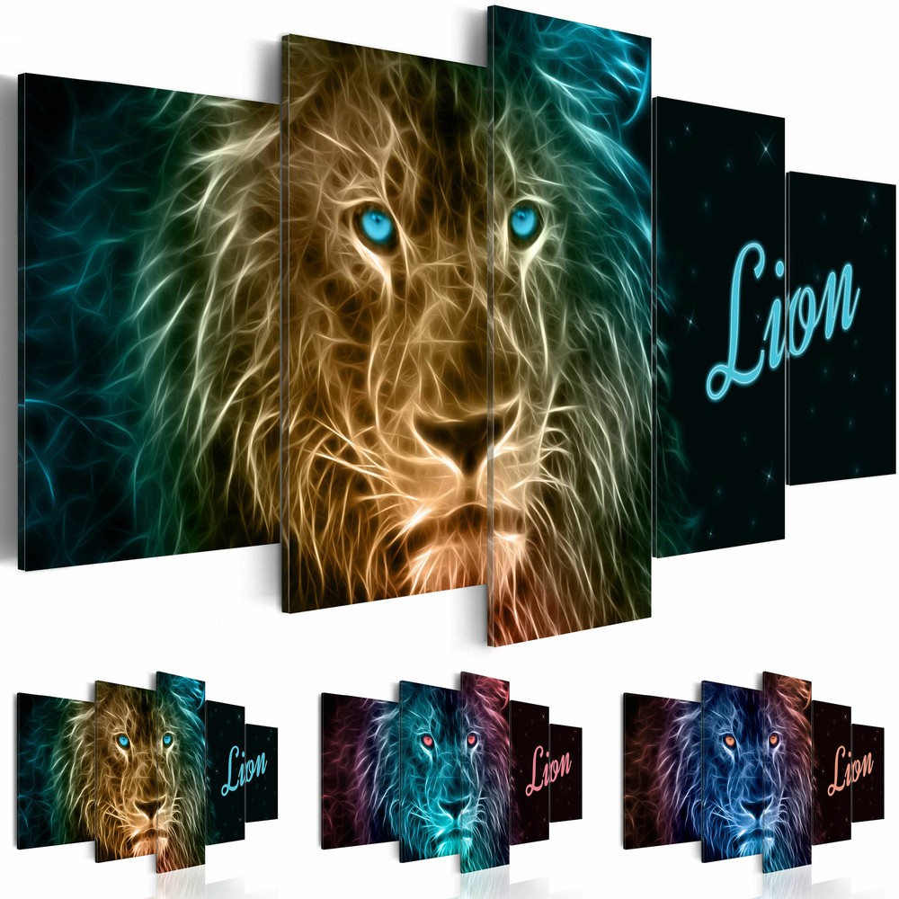 LION ABSTRACT Canvas Wall Art Image Photo Print g-A-0094-b-n