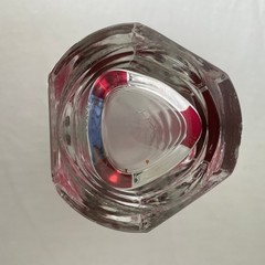 Red Geometric Glass Vase Modernist Decor Table Centerpiece 9 Inches Tall