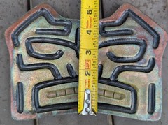 Raku Ceramic Totem Face Picture Tribal Canada Iridescent Green Copper Tiki