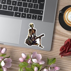 Skeleton Guitar Player – Vinyl Decal Sticker – Car Window Laptop – ebn9121