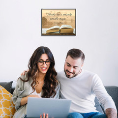 Books Are Magic – Inspirational Wall Decor, Motivational Typographic Wall Art Pr