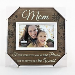 «Mom… To Me You Are The World» 4 x 6″ Walnut Wood Picture Frame – Great Gift!