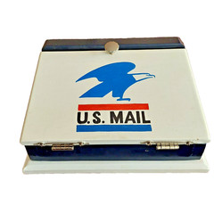 U.S. Mail Wooden Mail Holder With Opening Hutch Door «Custom Made» USA Colors