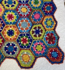 Handmade Crochet Colourful Acrylic Granny Hexagonal Sequin Blanket 160x120cm