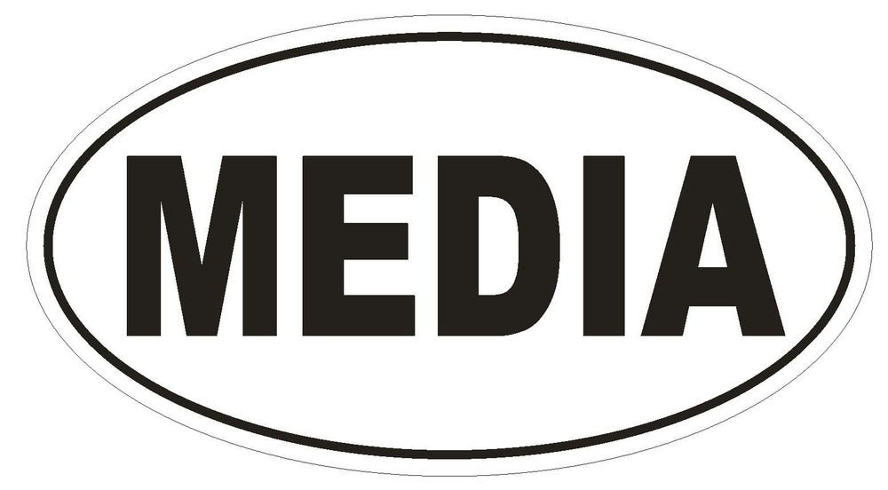 MEDIA Oval Bumper Sticker or Helmet Sticker D1949 Euro Oval