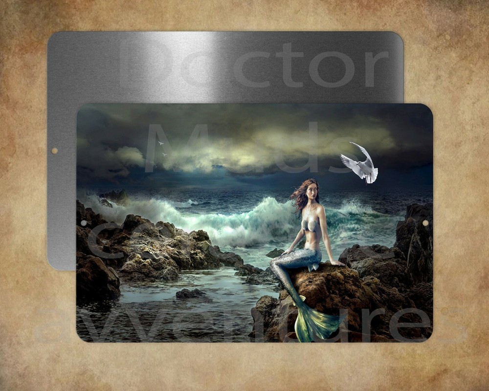 Ocean Mermaid lovely 8 x 12″ metal sign