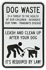 Aluminum Dog Waste Sign Funny 8×12 Inches Weatherproof Metal Street Sign